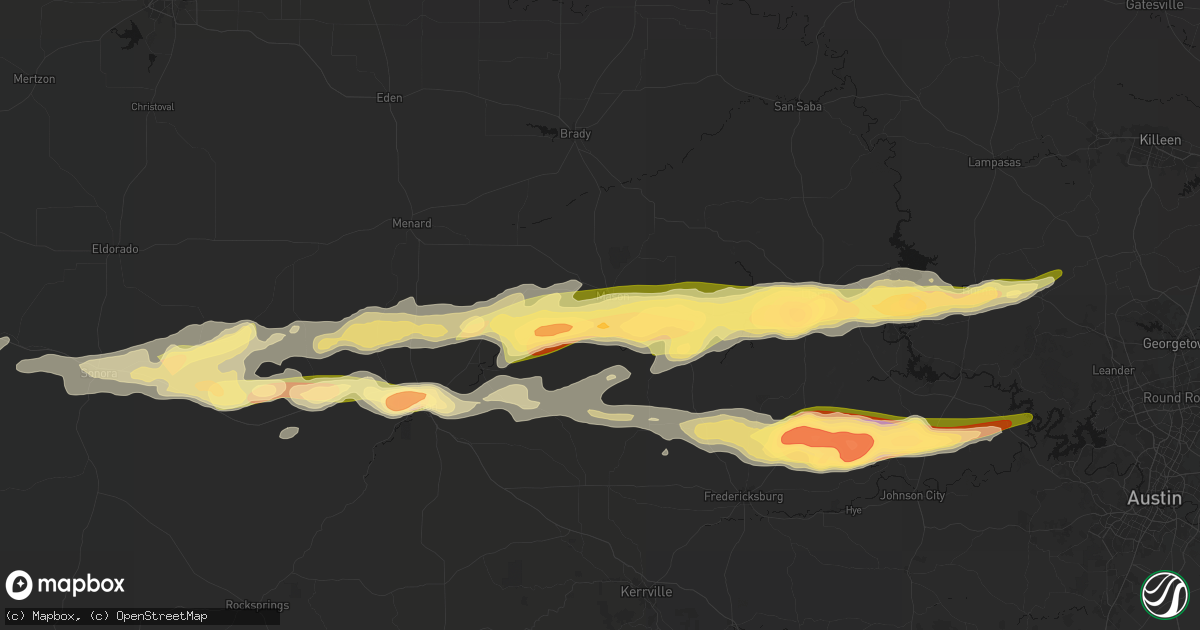 Hail map in Mason, TX on May 6, 2026