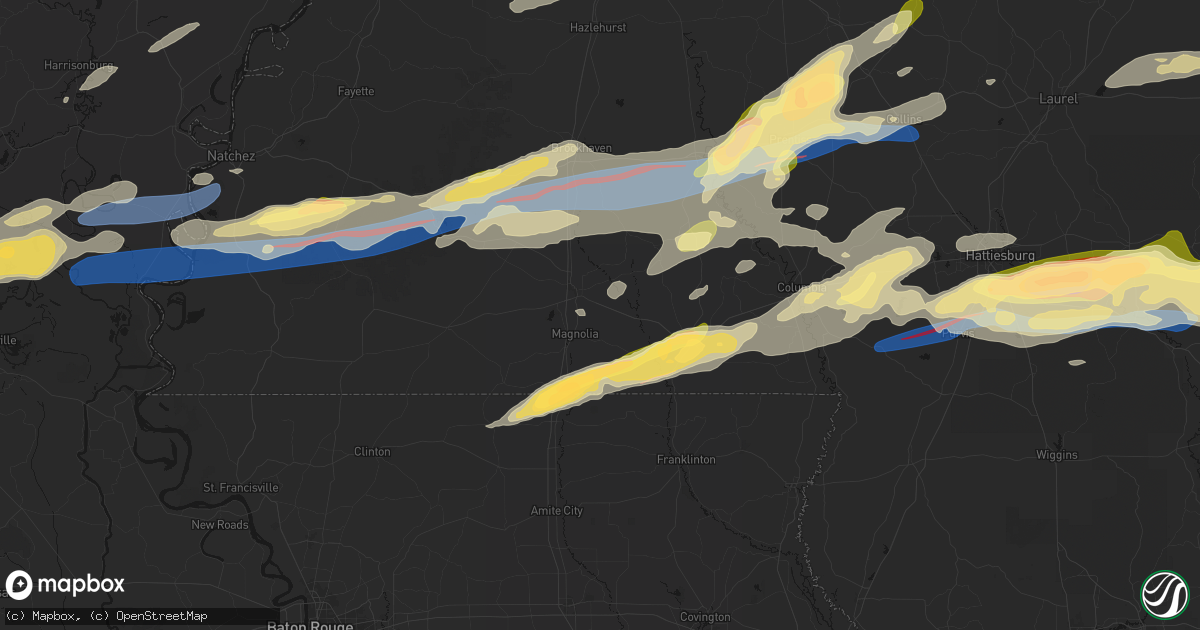 Hail map in Mccomb, MS on May 6, 2026