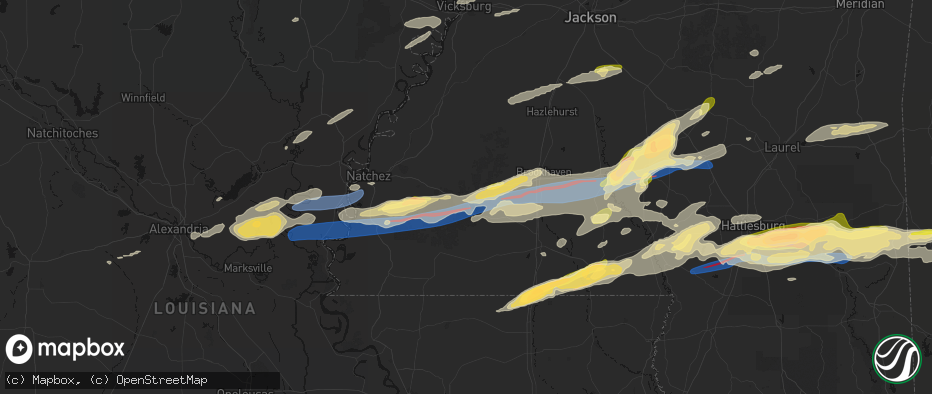 Hail map in Meadville, MS on May 6, 2026