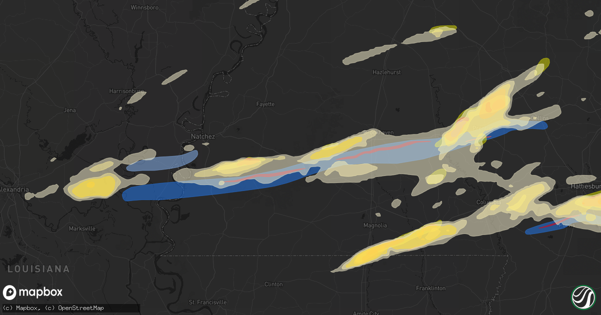 Hail map in Meadville, MS on May 6, 2026