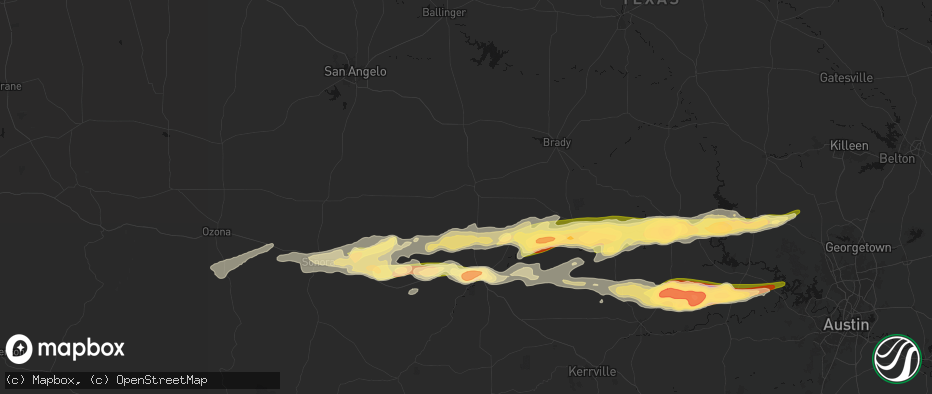 Hail map in Menard, TX on May 6, 2026