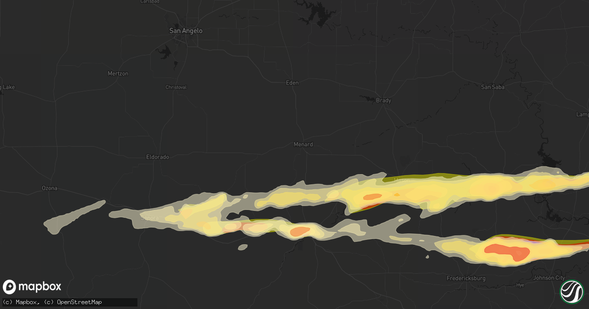 Hail map in Menard, TX on May 6, 2026