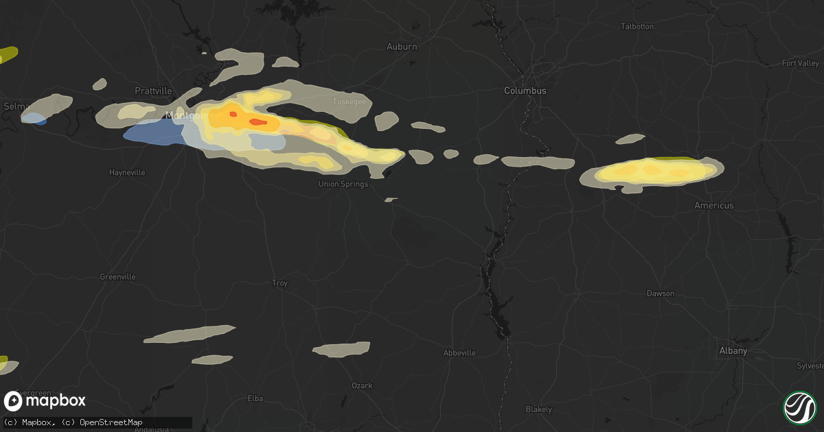 Hail map in Midway, AL on May 6, 2026