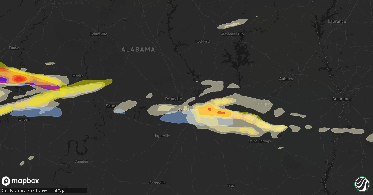Hail map in Millbrook, AL on May 6, 2026
