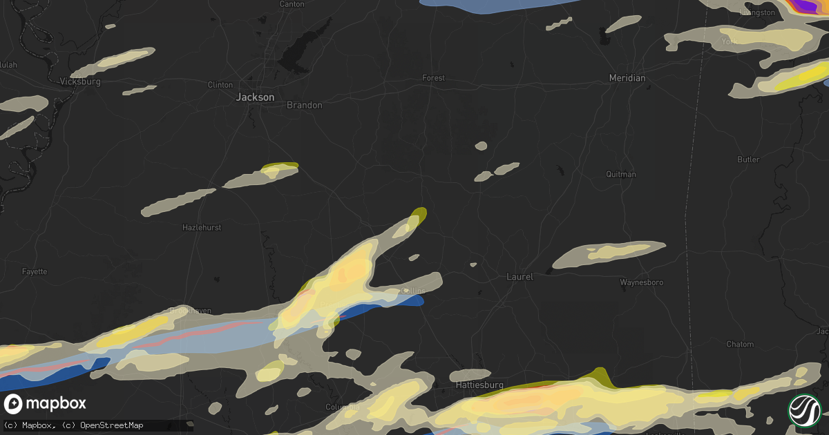 Hail map in Mize, MS on May 6, 2026