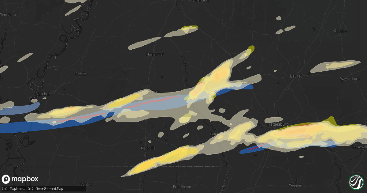 Hail map in Monticello, MS on May 6, 2026