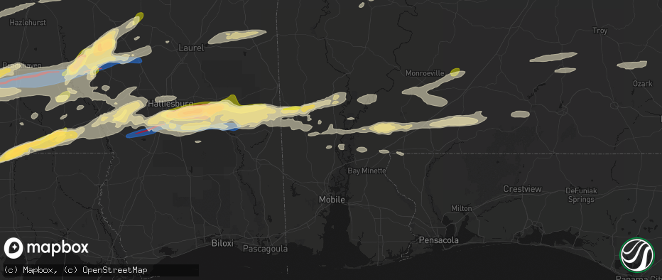Hail map in Mount Vernon, AL on May 6, 2026