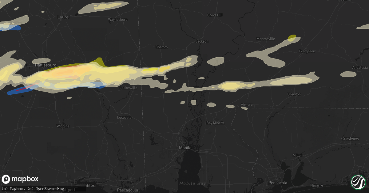 Hail map in Mount Vernon, AL on May 6, 2026