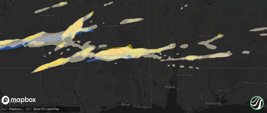 Hail map in Neely, MS on May 6, 2026