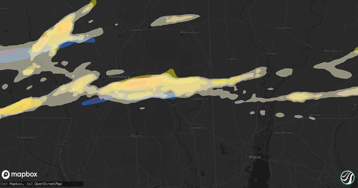 Hail map in Neely, MS on May 6, 2026