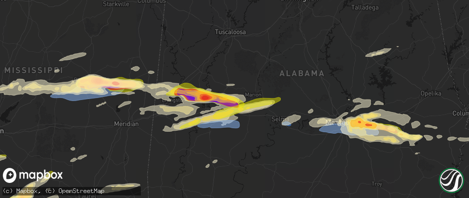 Hail map in Newbern, AL on May 6, 2026