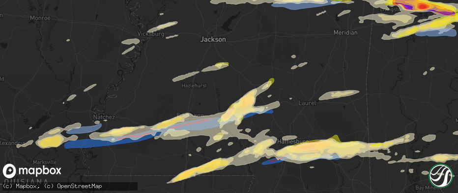 Hail map in Newhebron, MS on May 6, 2026