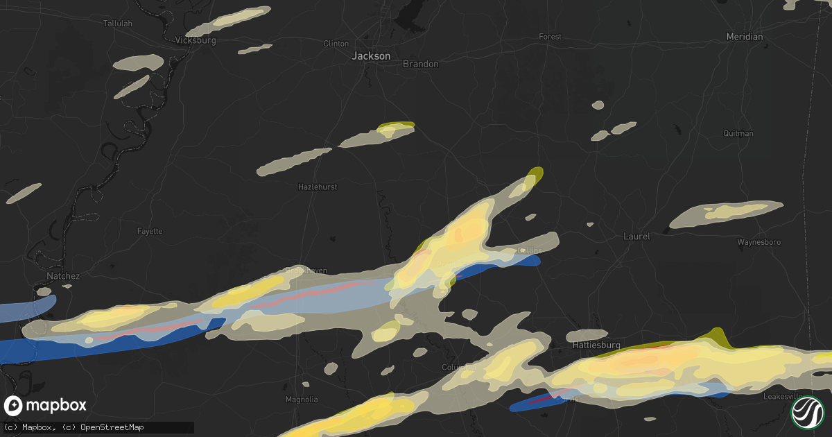 Hail map in Newhebron, MS on May 6, 2026