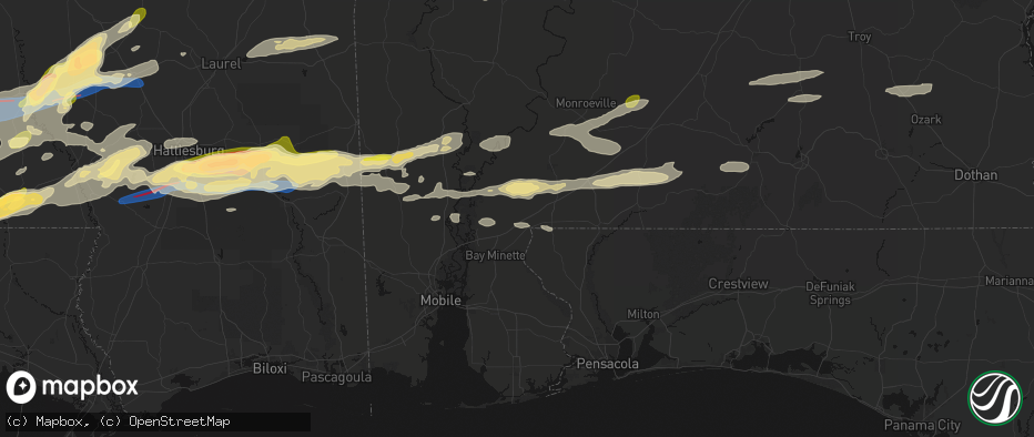 Hail map in Perdido, AL on May 6, 2026