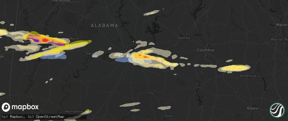 Hail map in Pike Road, AL on May 6, 2026