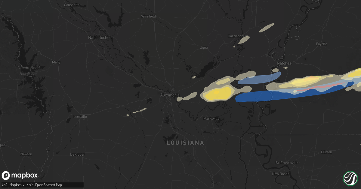 Hail map in Pineville, LA on May 6, 2026