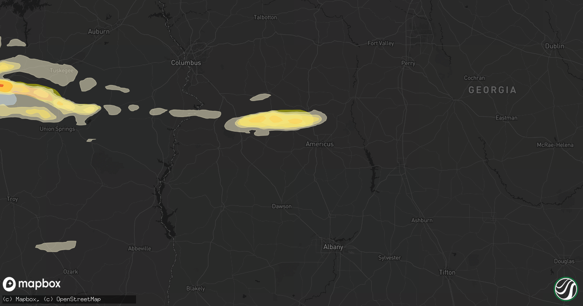 Hail map in Plains, GA on May 6, 2026