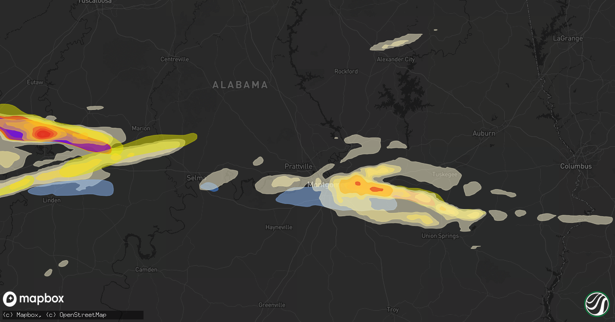 Hail map in Prattville, AL on May 6, 2026
