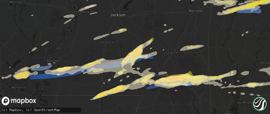 Hail map in Prentiss, MS on May 6, 2026