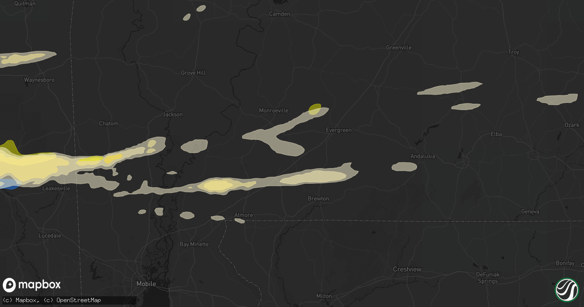 Hail map in Range, AL on May 6, 2026