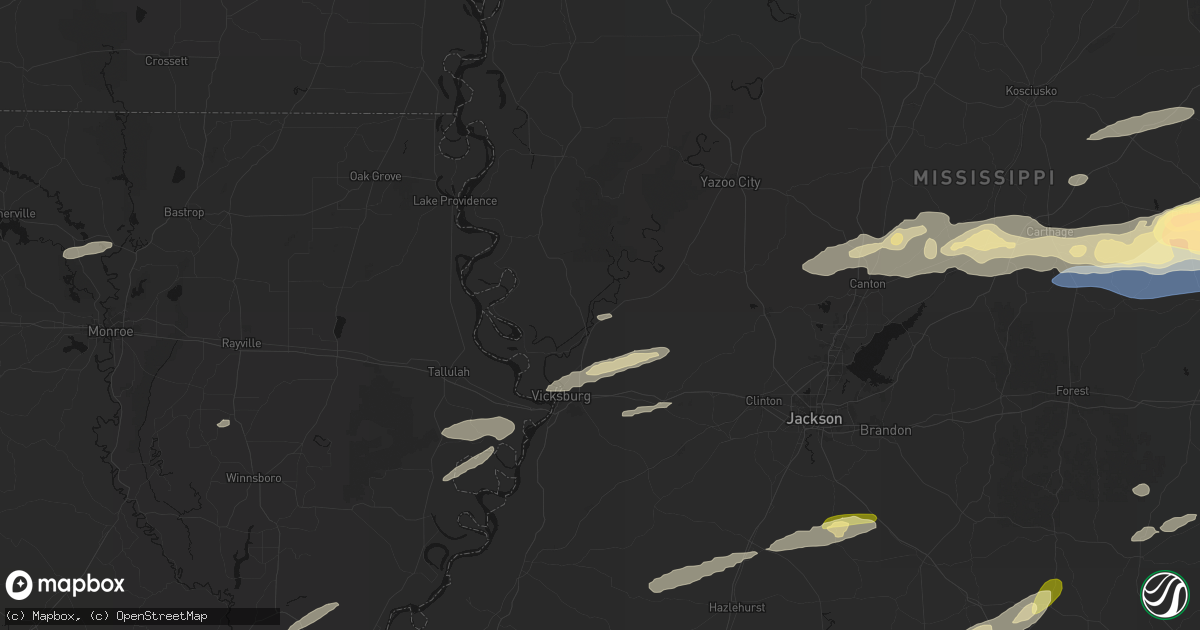 Hail map in Redwood, MS on May 6, 2026