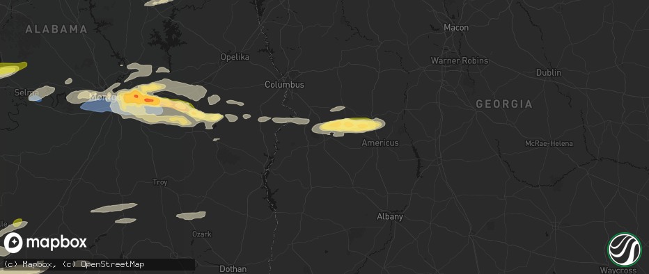 Hail map in Richland, GA on May 6, 2026