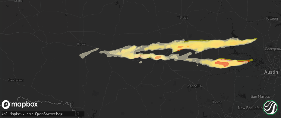 Hail map in Roosevelt, TX on May 6, 2026