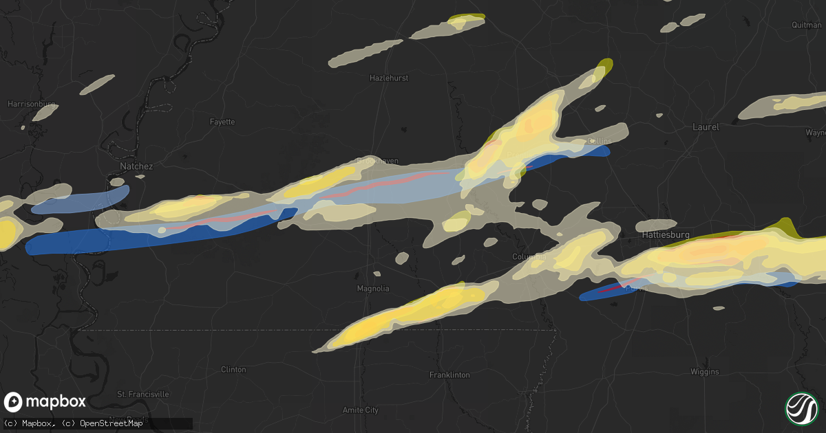 Hail map in Ruth, MS on May 6, 2026