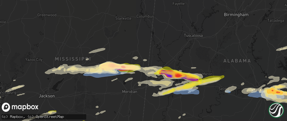 Hail map in Scooba, MS on May 6, 2026
