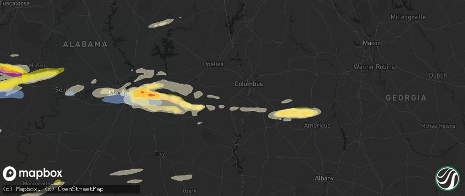 Hail map in Seale, AL on May 6, 2026