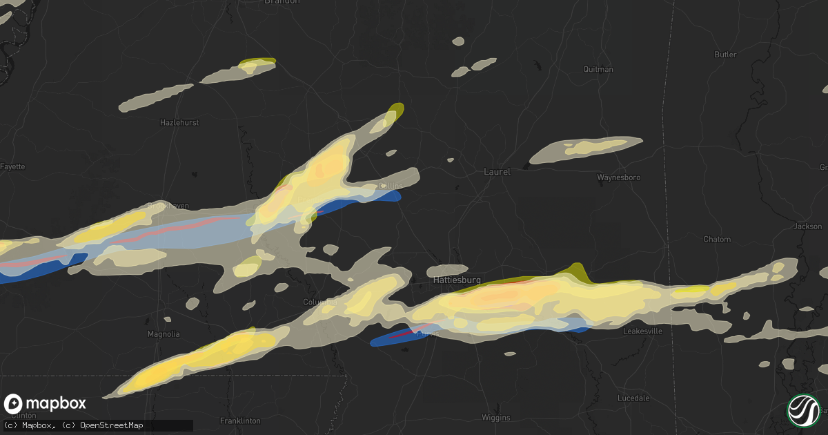 Hail map in Seminary, MS on May 6, 2026