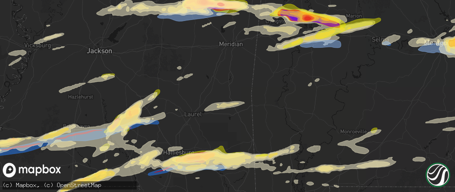 Hail map in Shubuta, MS on May 6, 2026