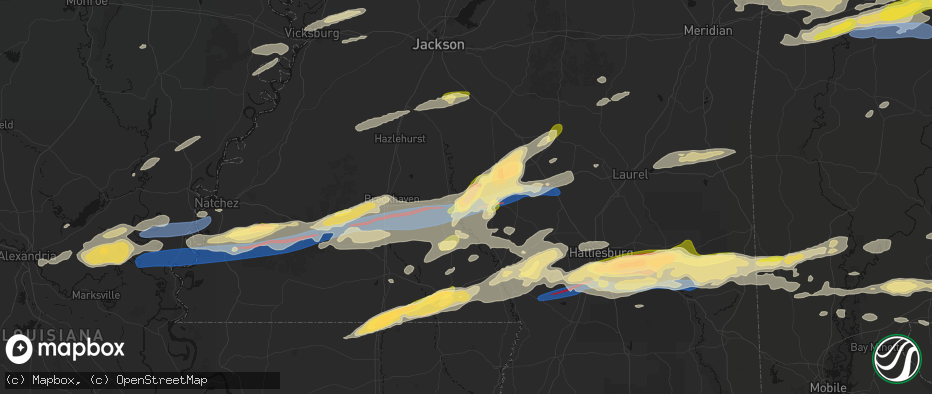 Hail map in Silver Creek, MS on May 6, 2026