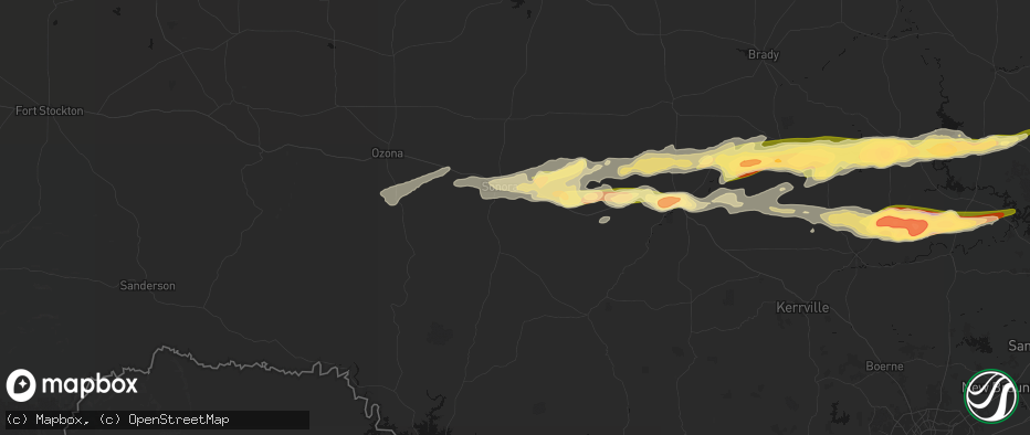 Hail map in Sonora, TX on May 6, 2026