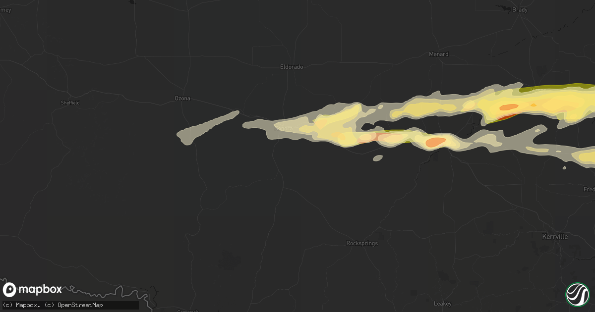 Hail map in Sonora, TX on May 6, 2026