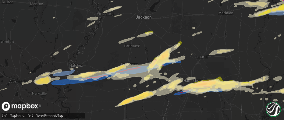 Hail map in Sontag, MS on May 6, 2026
