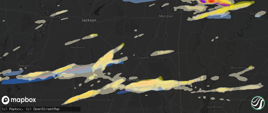 Hail map in Soso, MS on May 6, 2026