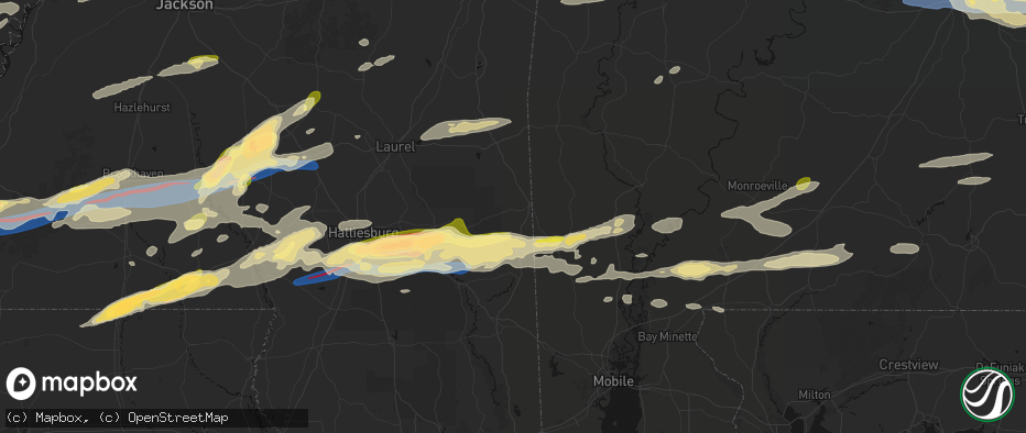 Hail map in State Line, MS on May 6, 2026