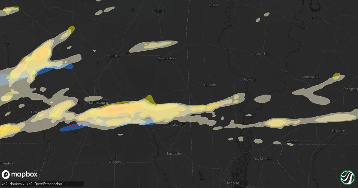 Hail map in State Line, MS on May 6, 2026