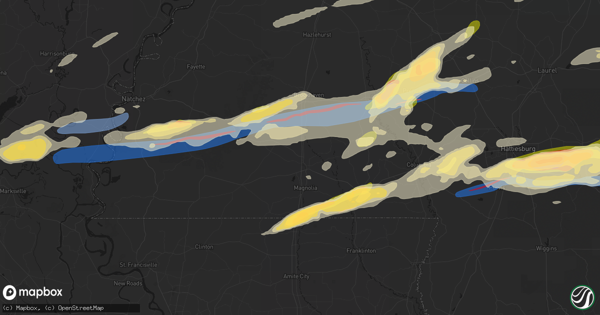 Hail map in Summit, MS on May 6, 2026