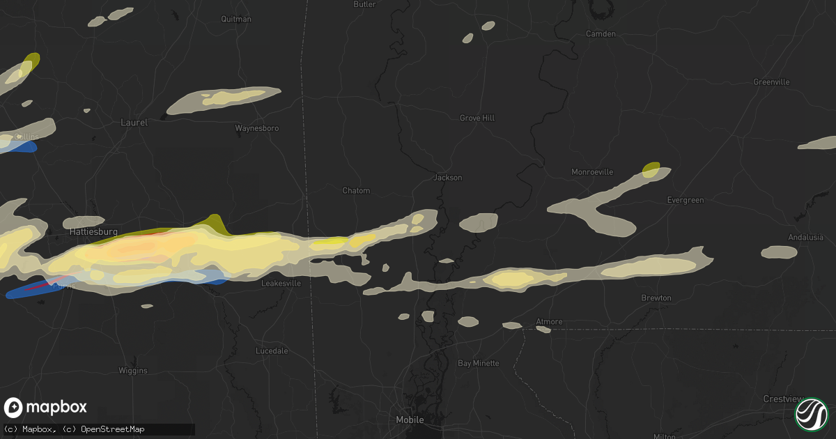 Hail map in Sunflower, AL on May 6, 2026