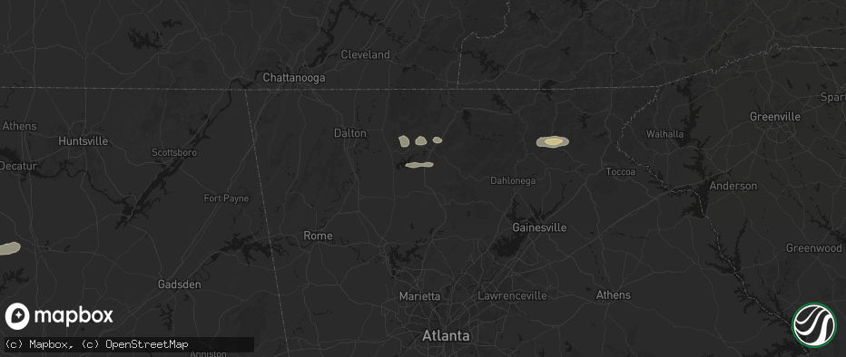 Hail map in Talking Rock, GA on May 6, 2026