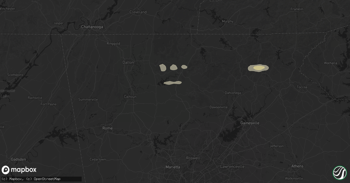 Hail map in Talking Rock, GA on May 6, 2026