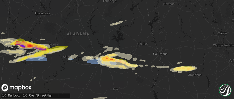 Hail map in Tallassee, AL on May 6, 2026