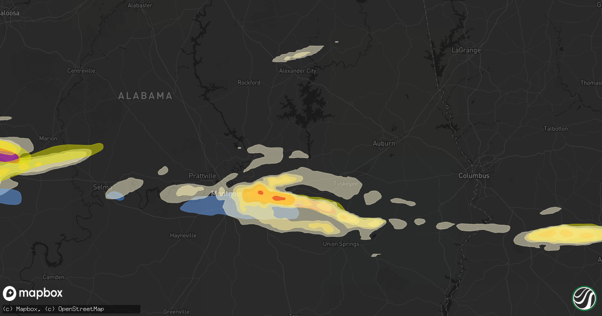 Hail map in Tallassee, AL on May 6, 2026
