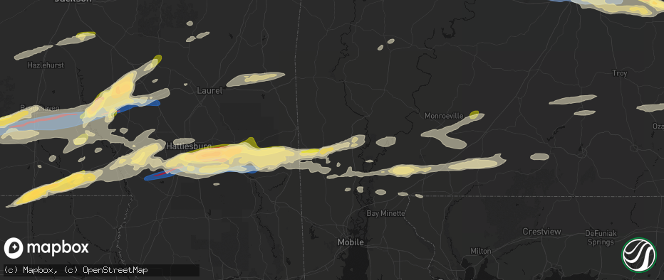 Hail map in Tibbie, AL on May 6, 2026