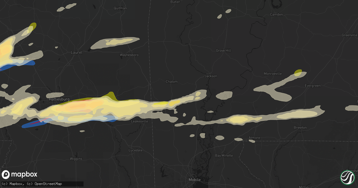 Hail map in Tibbie, AL on May 6, 2026