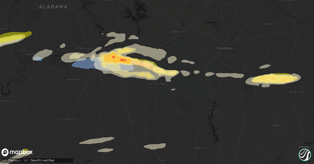 Hail map in Union Springs, AL on May 6, 2026