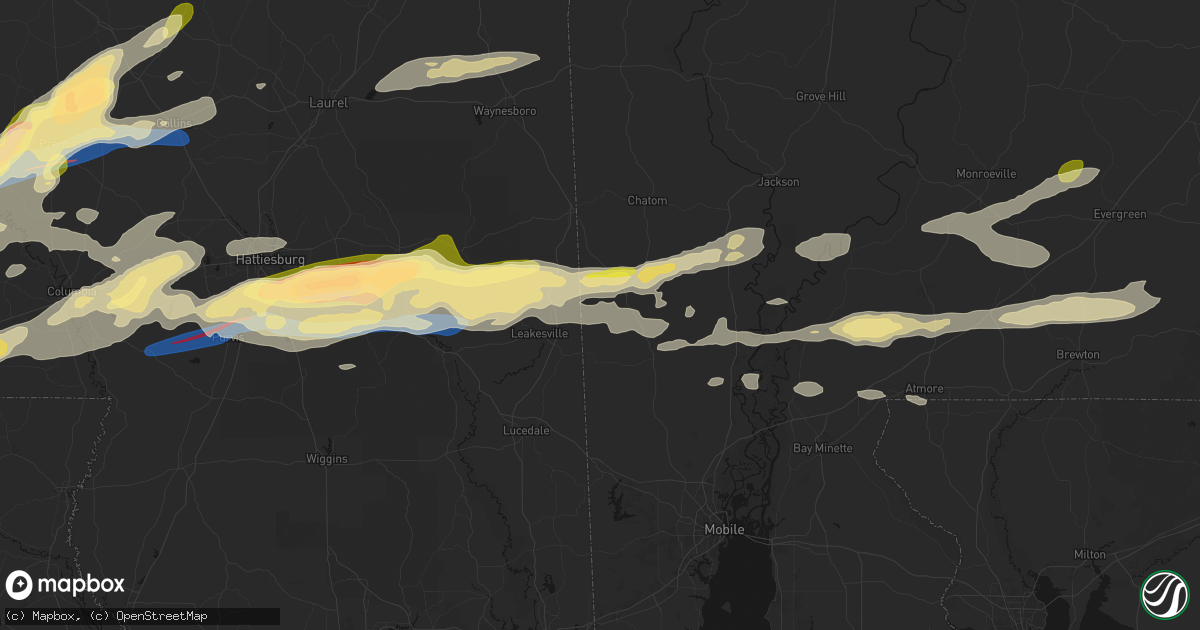 Hail map in Vinegar Bend, AL on May 6, 2026