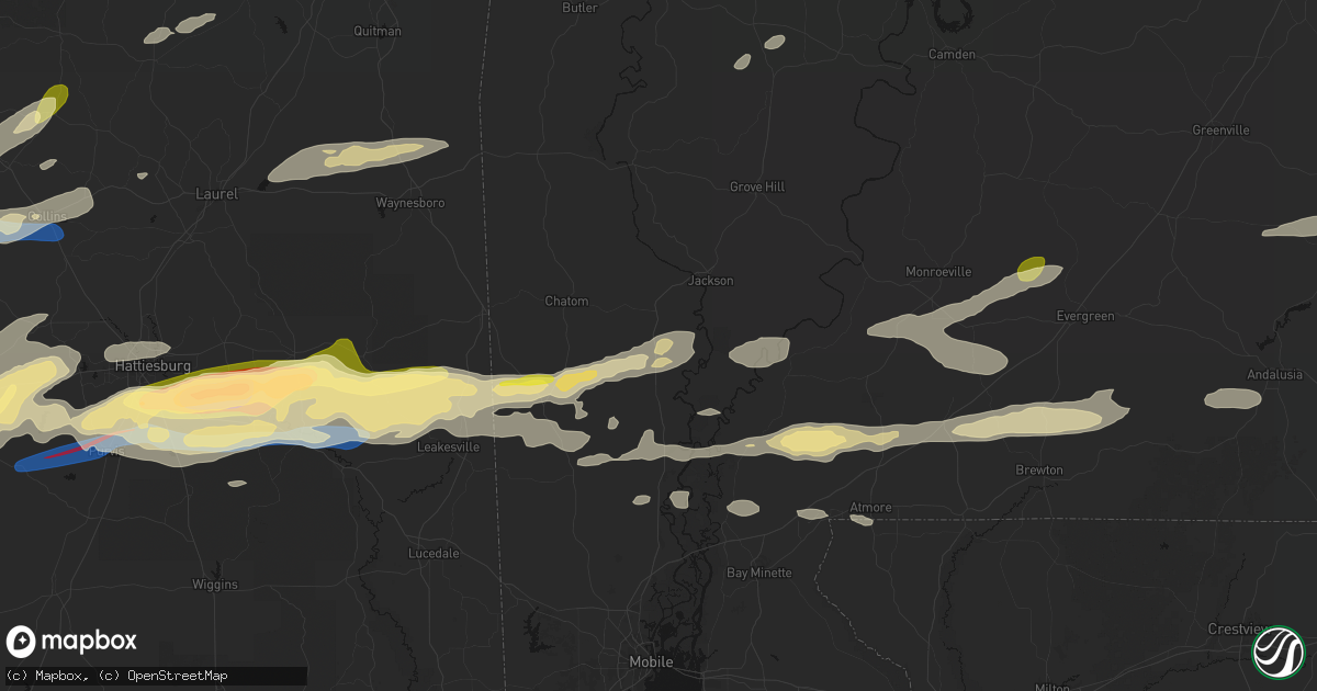 Hail map in Wagarville, AL on May 6, 2026